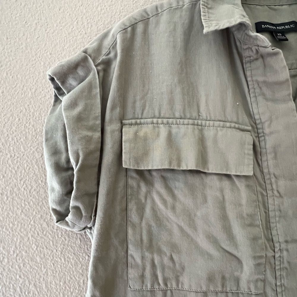 Banana Republic Green Utility Shirtdress - Picture 7 of 11